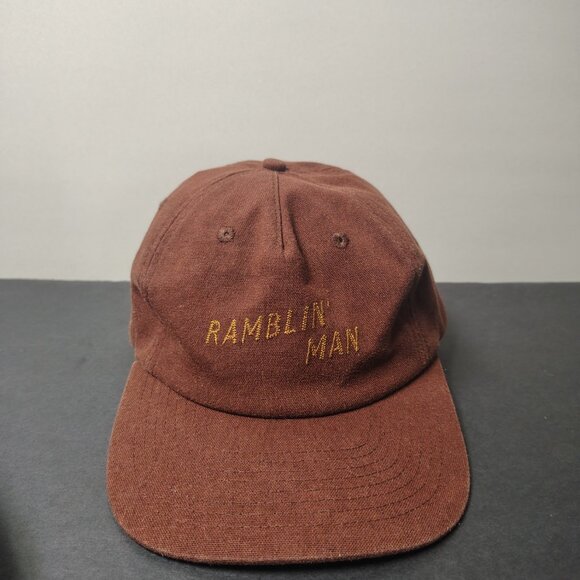 Seager Ramblin Man Hat Cap Snap Back Brown Hemp Stitched Script Logo Panel - Picture 1 of 12